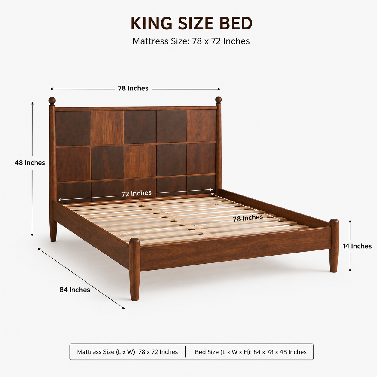 Rustic modern wooden bed frame for stylish contemporary interiors
