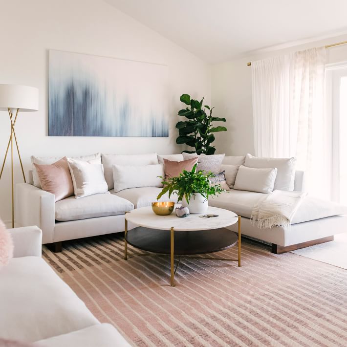 Luxury modern living room furniture with L shape sofa