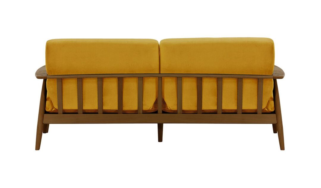 comfortable solid wood sofa for compact living room seating