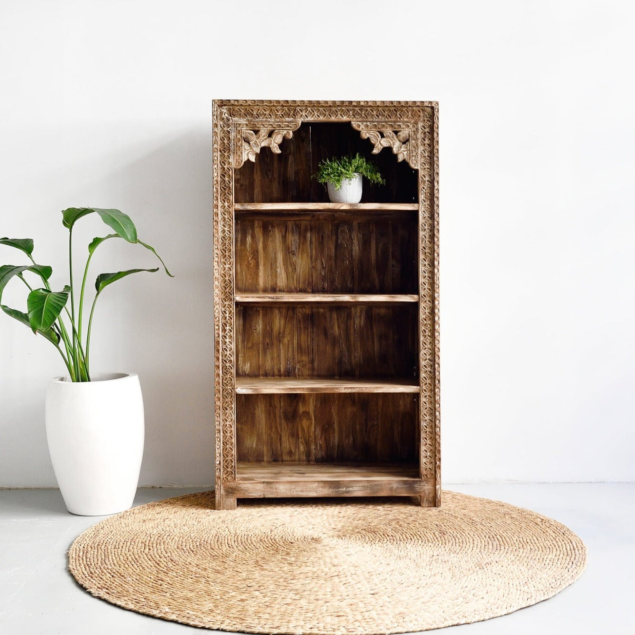 traditional carved wooden shelf with timeless design