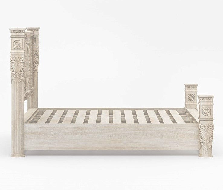 Magna Carved Wooden King Bed