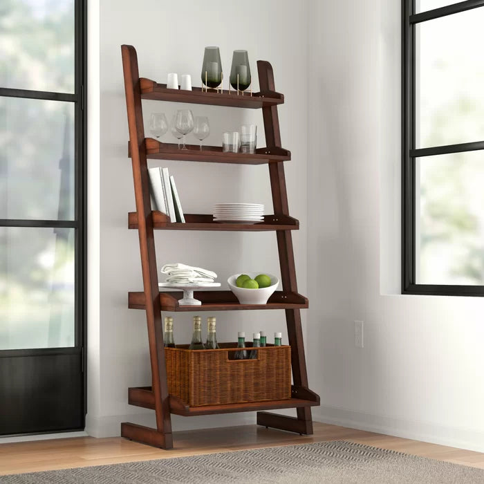 Ladder Bookcase Tray-Design Shelving Ample Space for Display - The Leaf Crafts