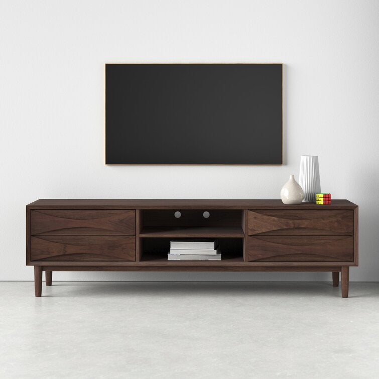 Retro solid Wood Tv Unit - The Leaf Crafts