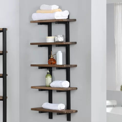 Tabwa Solid Wood Wall Mounted Bathroom Shelves - The Leaf Crafts