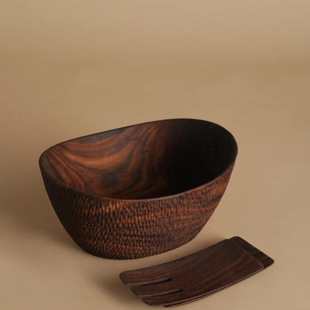 Dior Hand carved Salad Bowl - The Leaf Crafts