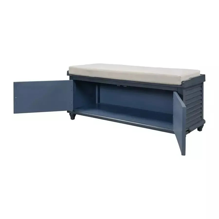 Rome Solid Wood Bench With Shoe Storage - The Leaf Crafts