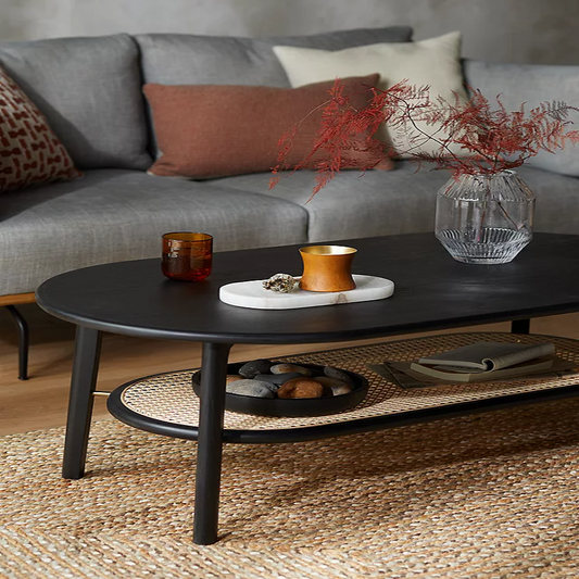 Karayal Rattan Solid Wood Coffee Table - The Leaf Crafts