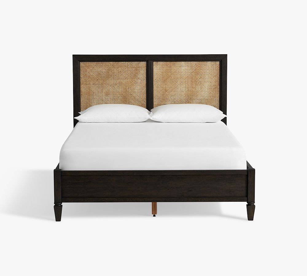 cane wooden bed frame design- The Leaf Crafts