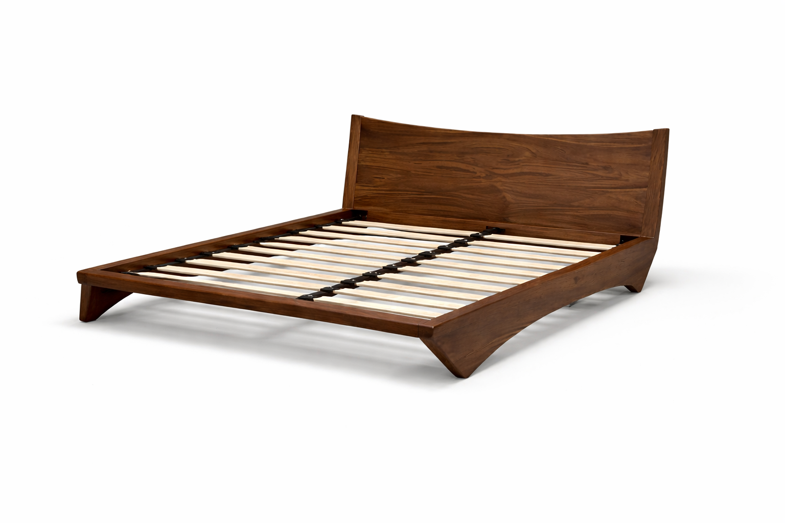 Luxury Wooden bed frame on a white background