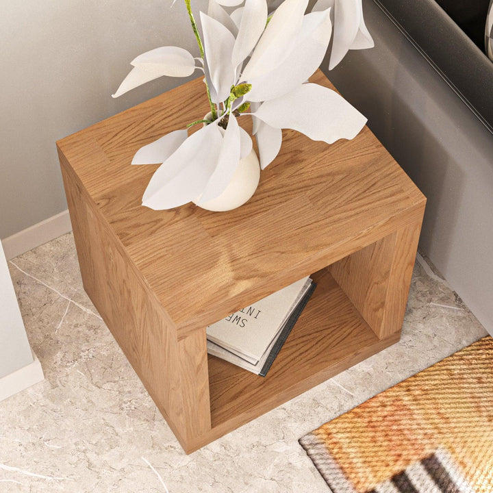 Luxury handcrafted wooden side table with premium finish - The Leaf Crafts