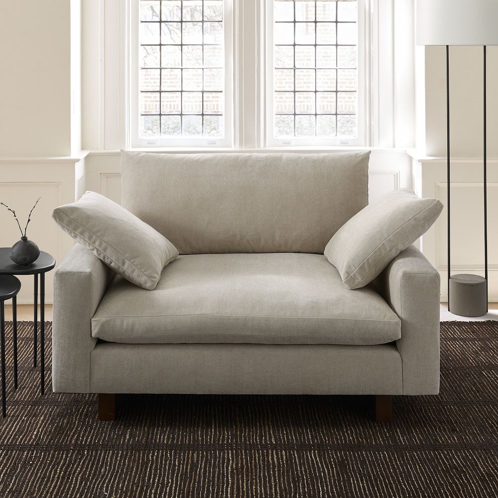 Luxury handcrafted solid wood loveseat sofa with premium finish- The Leaf Crafts