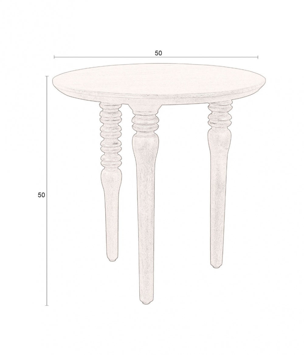 Luxury White round table with dimensions on a white background