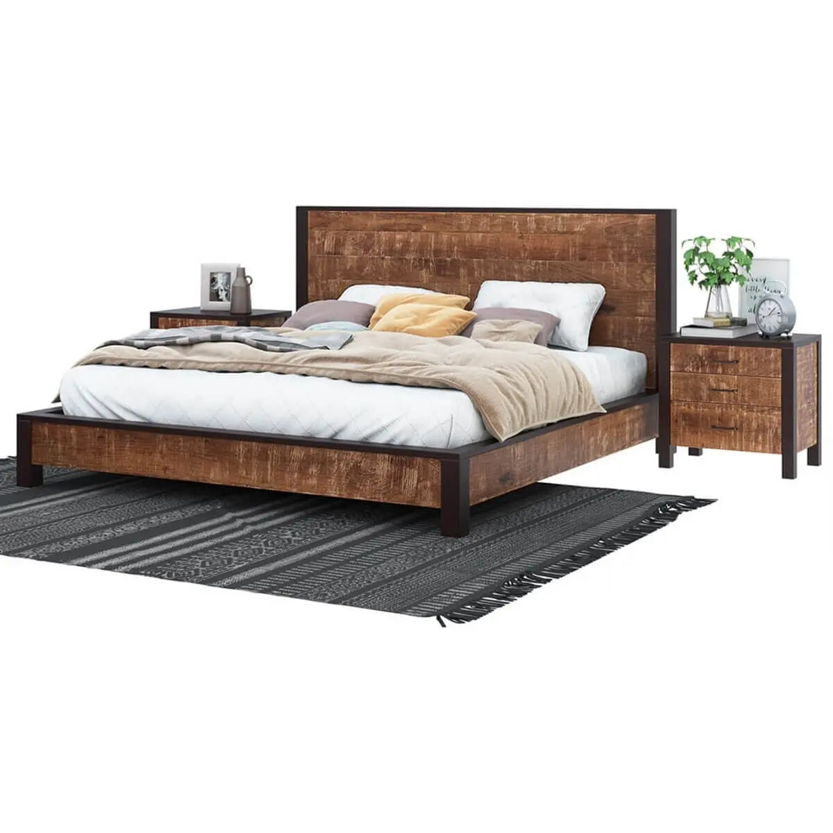 Premium Cassandra Solid Wood Bed - The Leaf Crafts