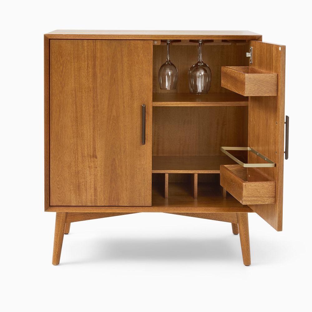 Perfect solid wood bar cabinet with storage - The Leaf Crafts