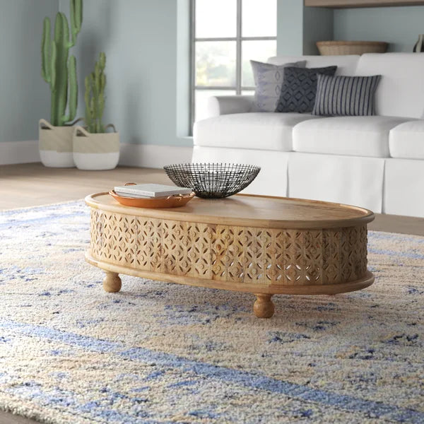 decorative carved wooden table- The Leaf Crafts