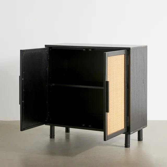 handcrafted rattan storage cabinet design