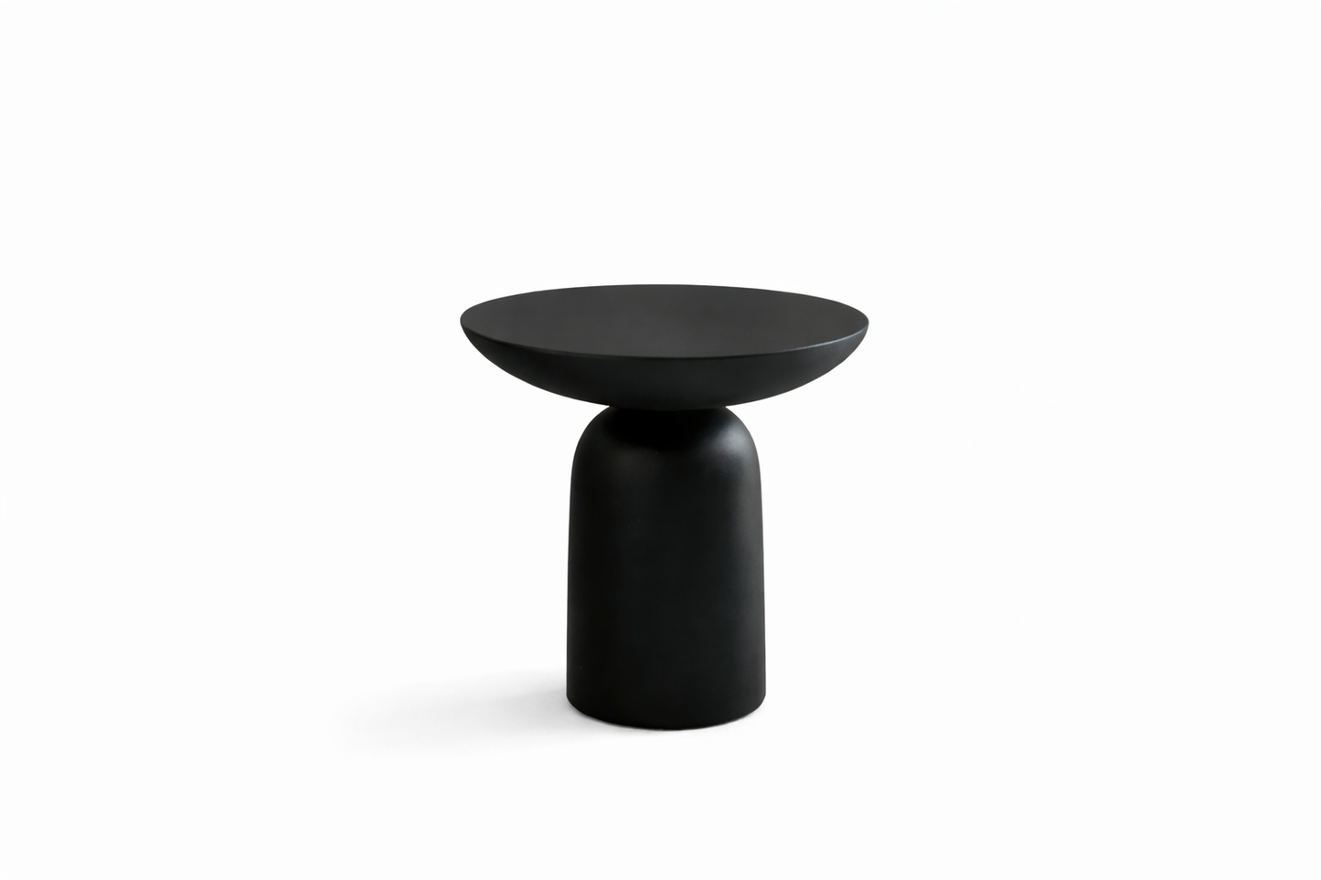 Rustic Black side table on a white background