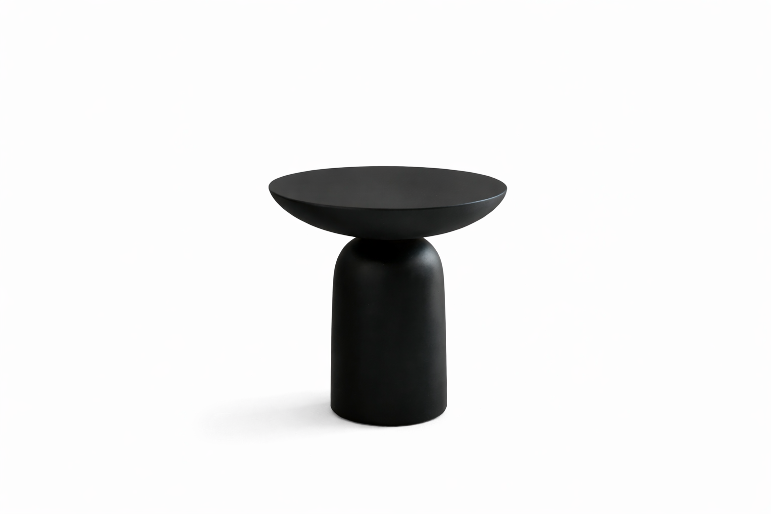 Rustic Black side table on a white background