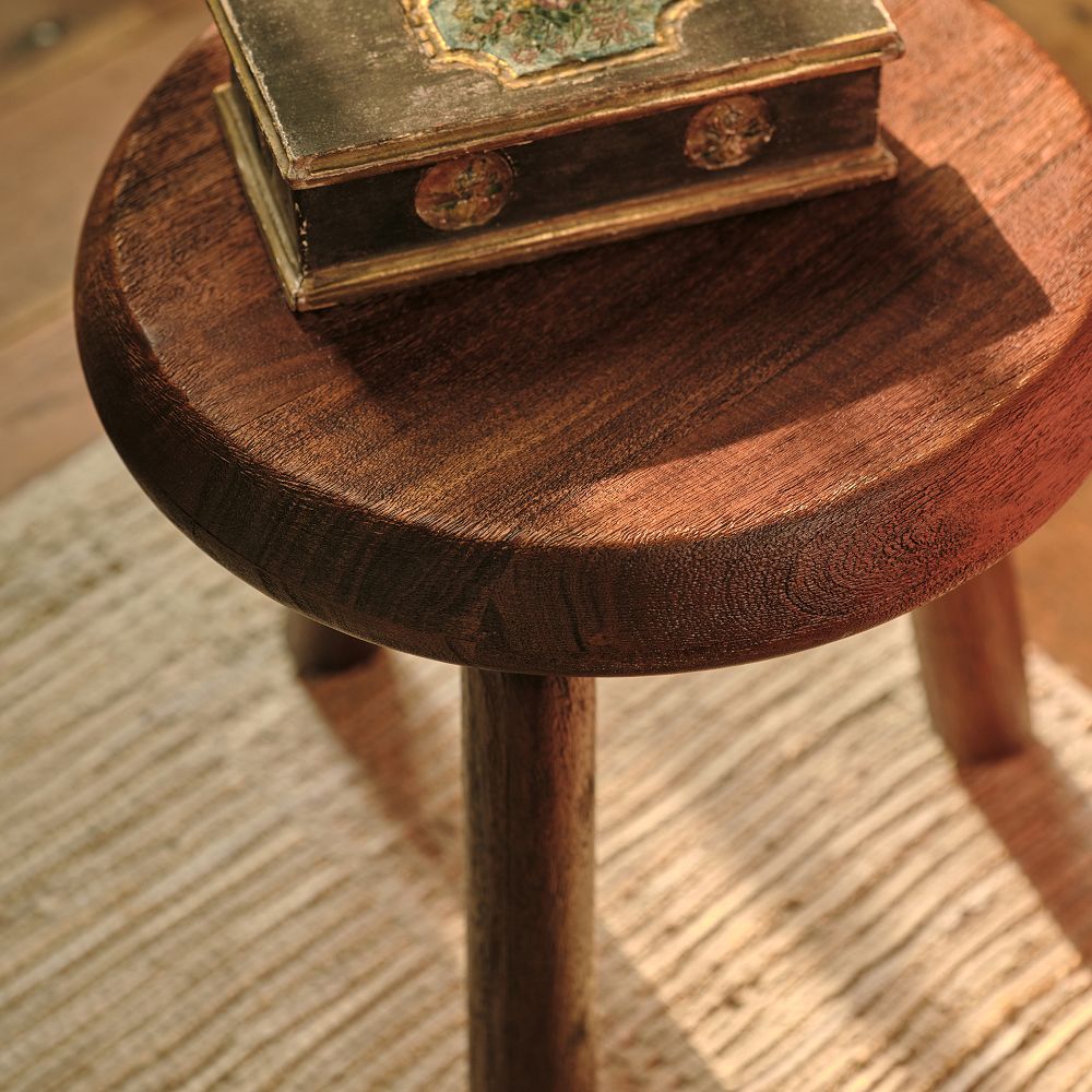 Rustic compact wooden bedside table- The Leaf Crafts