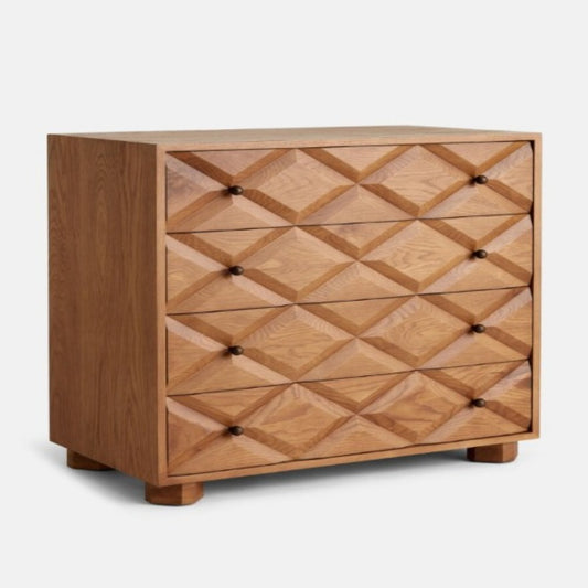 Buy online furniture In India diamond solid wood chest of drawers- The Leaf Crafts