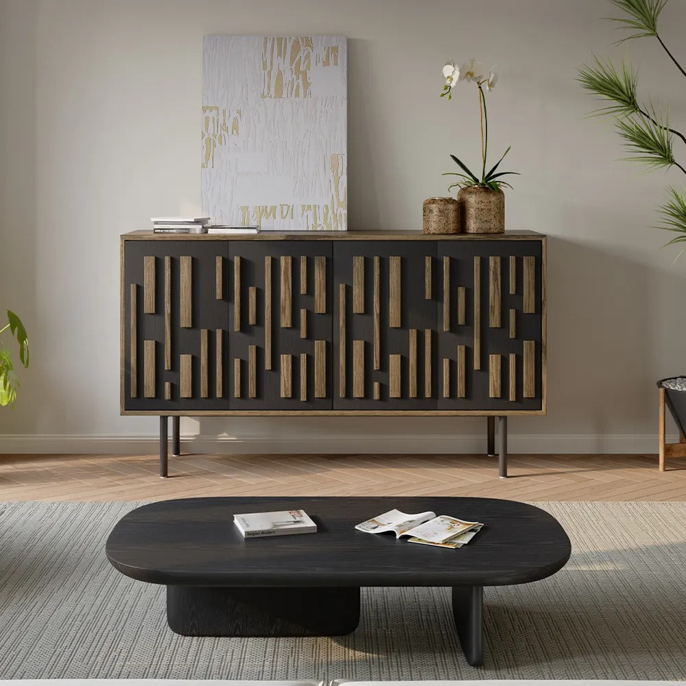 Rustic functional wooden storage cabinet for contemporary spaces