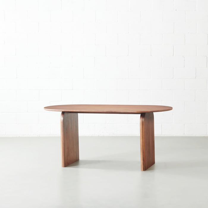 Rustic handcrafted wooden dining table with premium finish - The Leaf Crafts