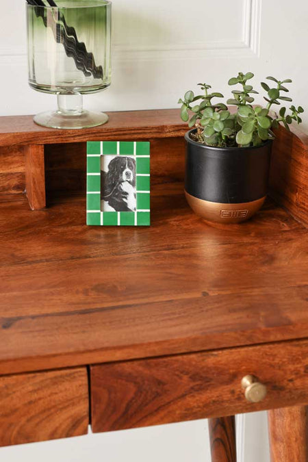 Rustic handcrafted solid wood writing table - The Leaf Crafts