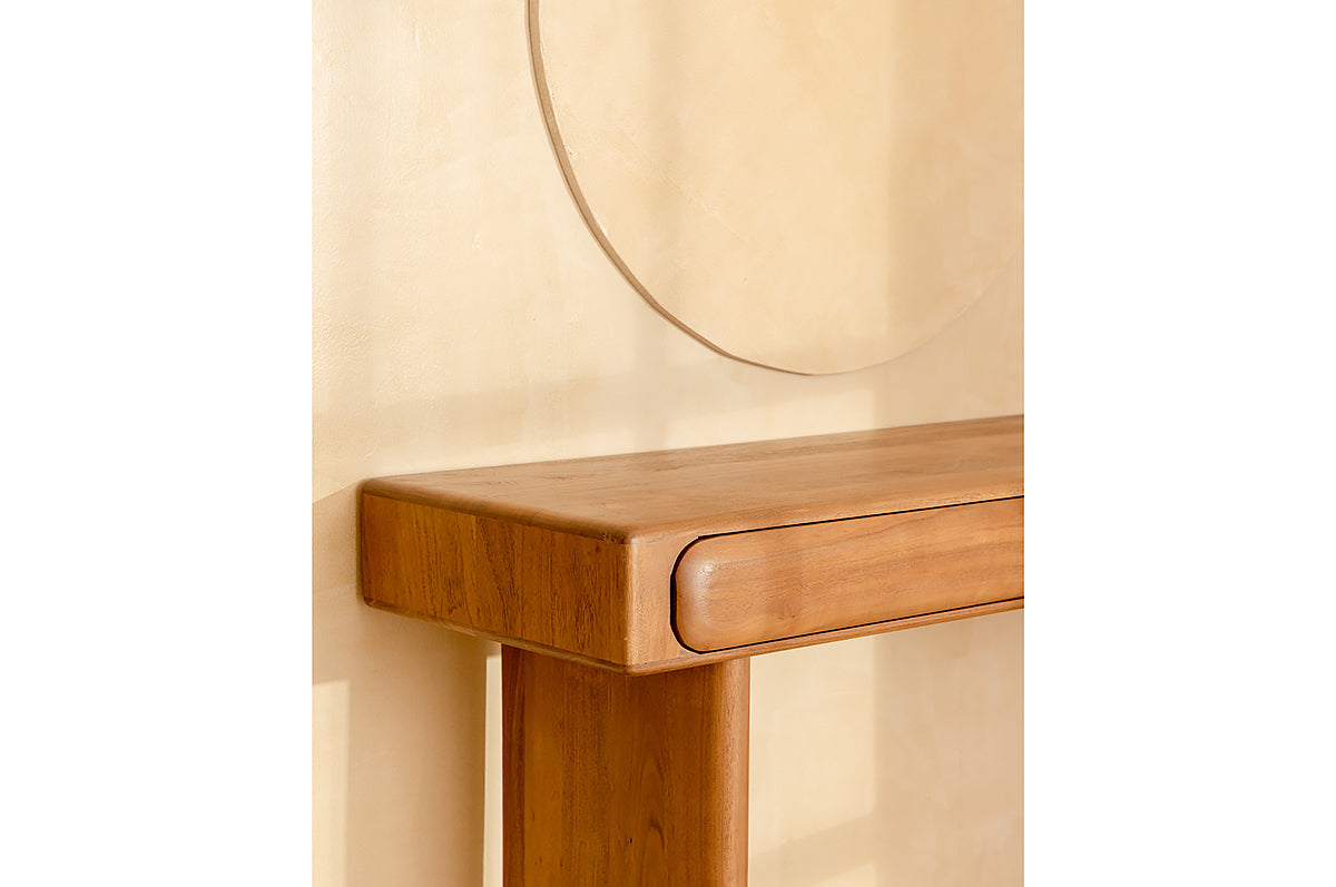 Rustic handcrafted wooden entryway table for home - The Leaf Crafts