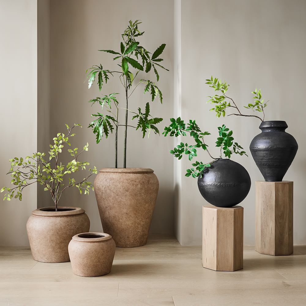 Rustic handcrafted wooden plant stand duo - The Leaf Crafts