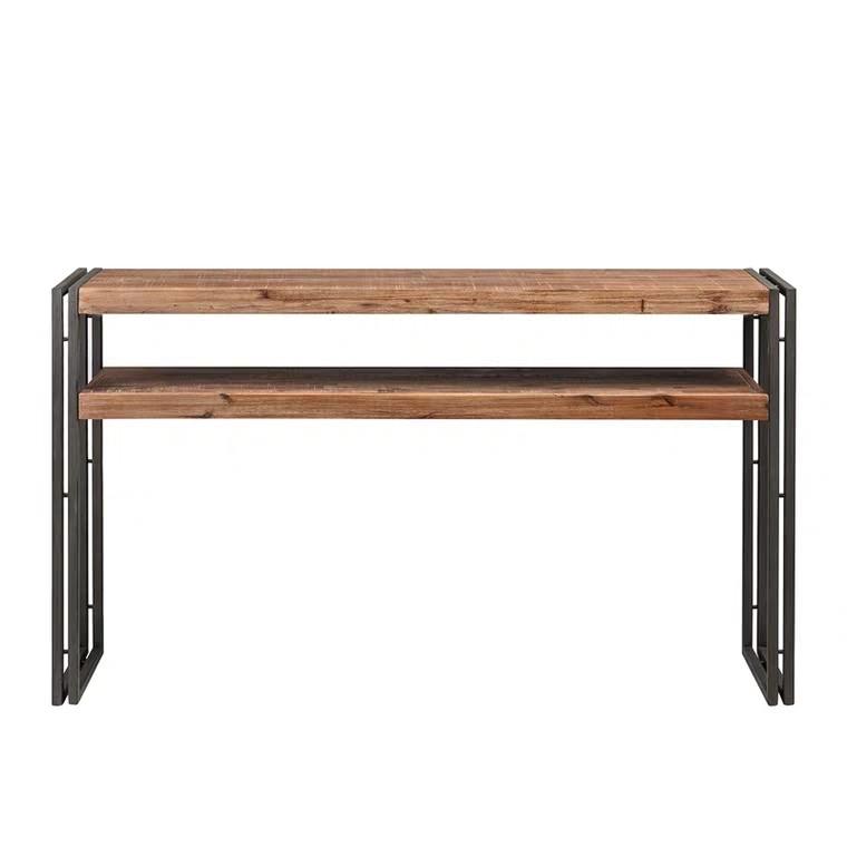 Rustic industrial wooden entryway table - The Leaf Crafts