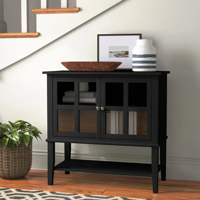 Rustic modern wooden storage cabinet design - The Leaf Crafts