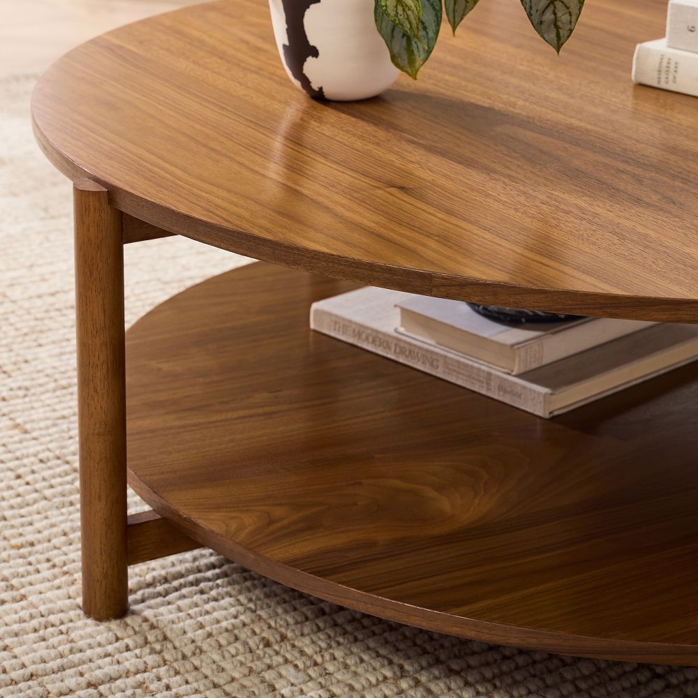 Rustic wooden center table with rounded edges - The Leaf Crafts