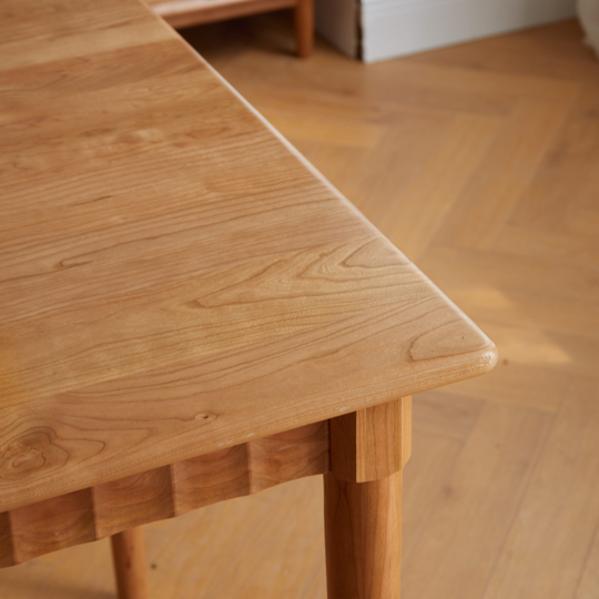 Rustic spacious family dining table made from solid wood - The Leaf Crafts