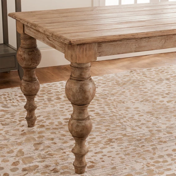 Rustic family dining table solid wood - The Leaf Crafts