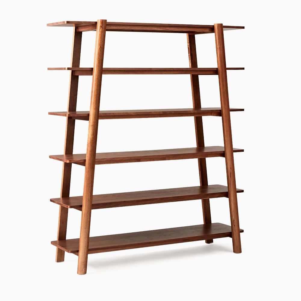 Rustic wooden bookcase strong pillar design- The Leaf Crafts