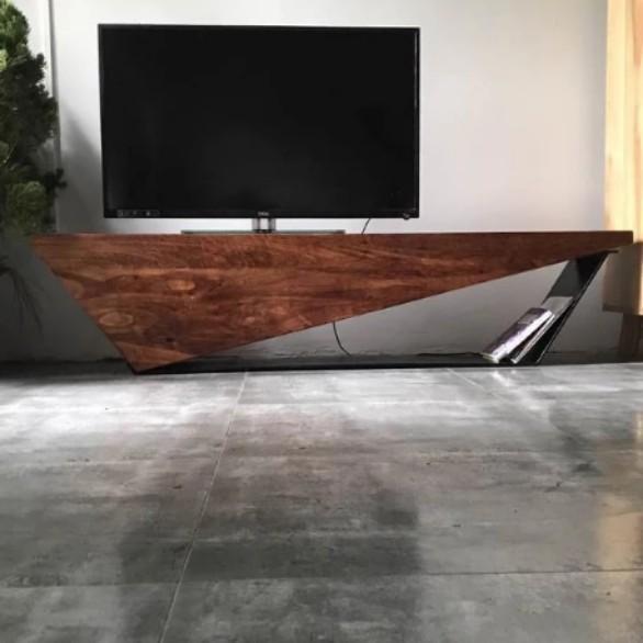 Rustic wooden display shelf for living room - The Leaf Crafts