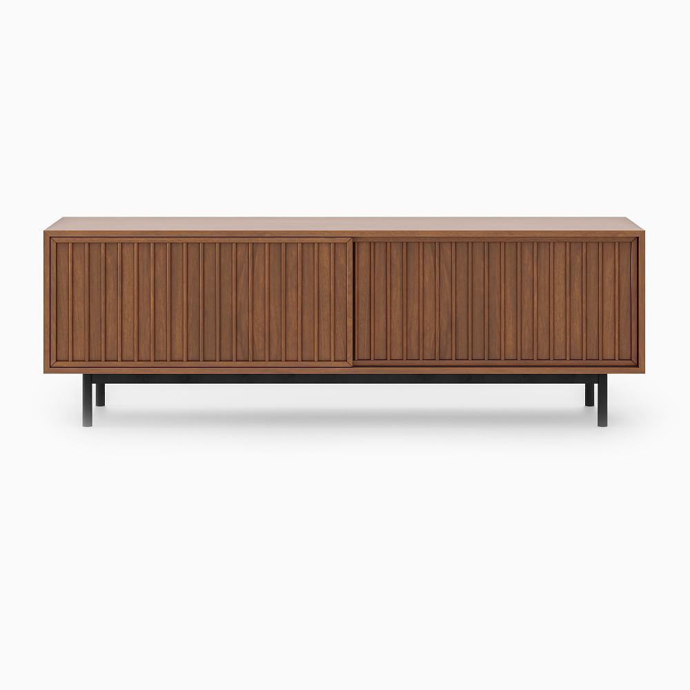 Rustic wooden media unit solid wood design - The Leaf Crafts
