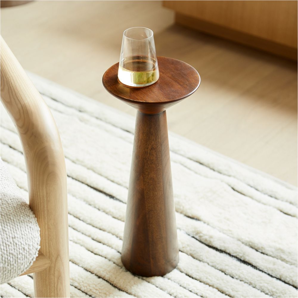 Rustic wooden side table for living room - The Leaf Crafts