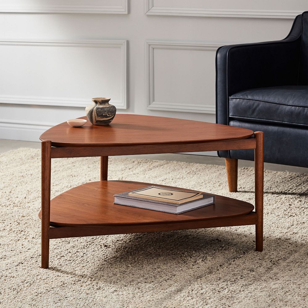 Rustic wooden tripod center table for living room - The Leaf Crafts