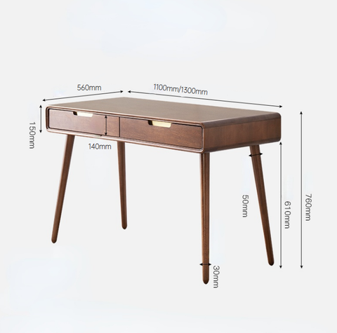Rustic handcrafted wooden writing desk with premium finish - The Leaf Crafts
