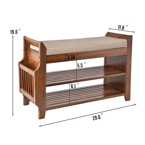 Looma Solid Wood Shoe Multifunctional Bench - The Leaf Crafts