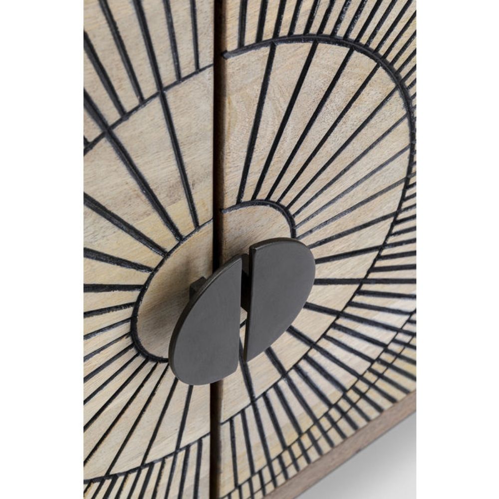 this carved wooden sideboard adds character, warmth, and practical storage