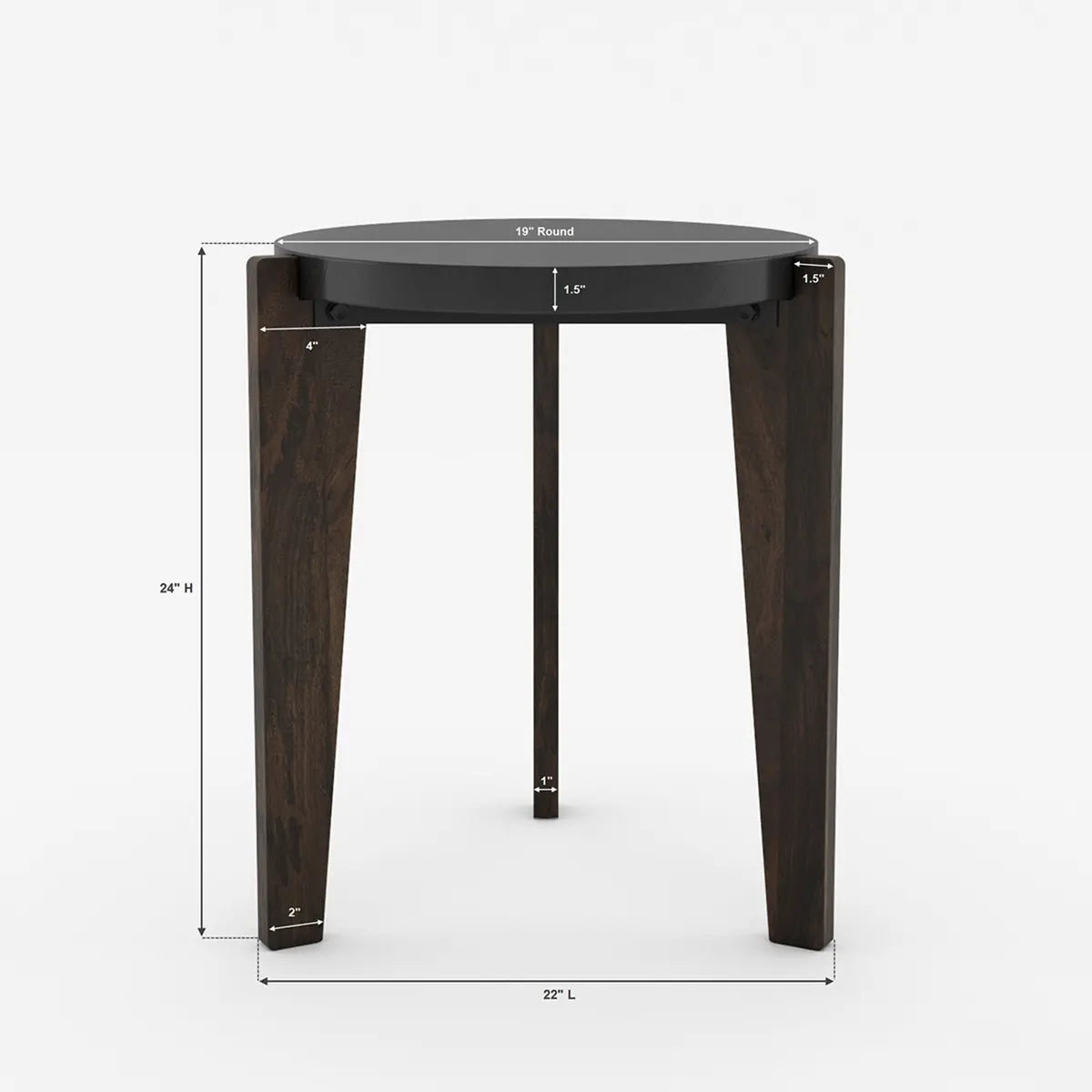 Luxury solid wood side table for living room and bedroom. Durable hardwood end table for modern home interiors.
