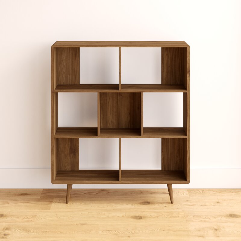 arabica mid century solid wood bookshelf - The Leaf Crafts