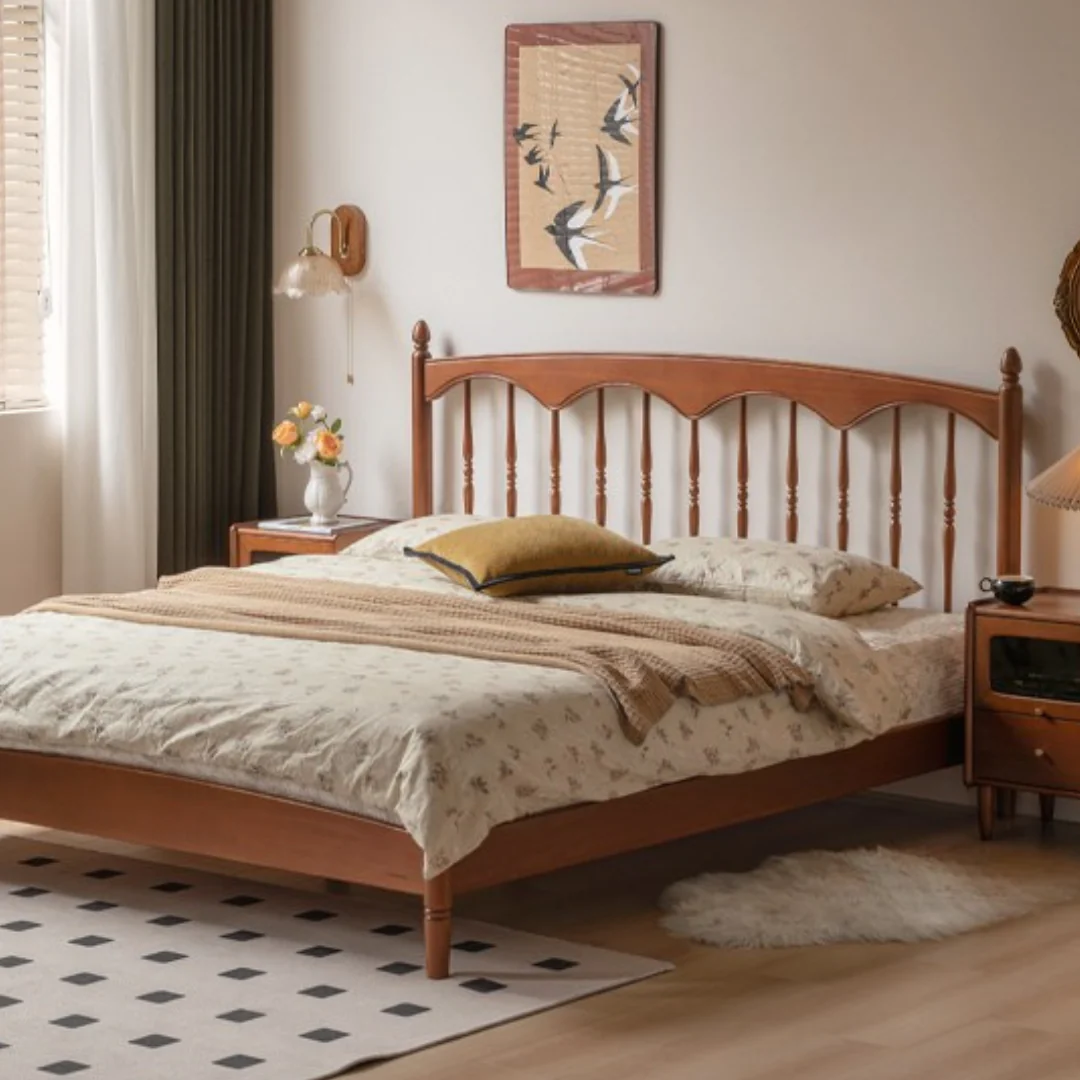 Buy Online Aulus solid wood bed for modern bedroom interiors in  India 