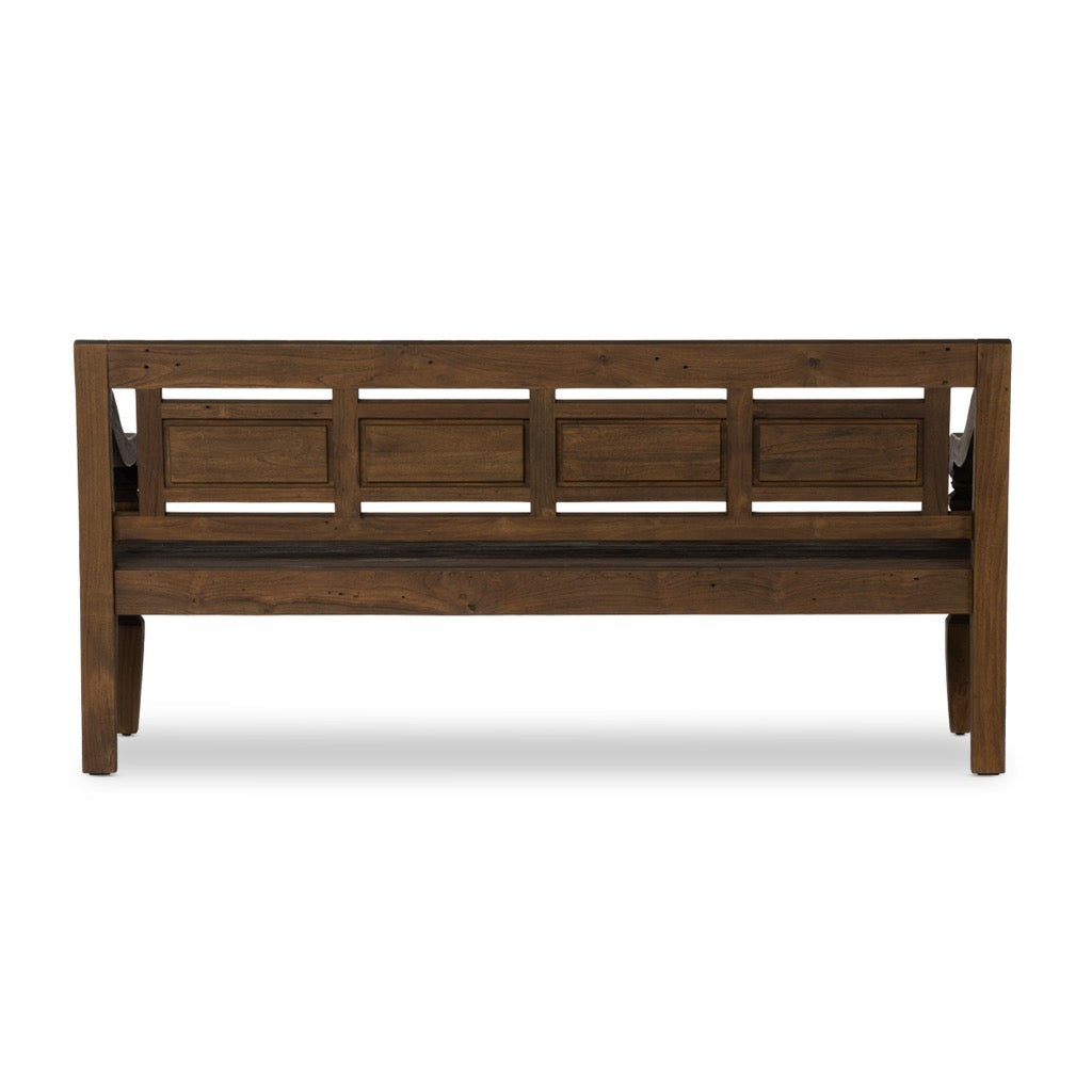 elegant wooden outdoor bench for home exterior - The Leaf Crafts