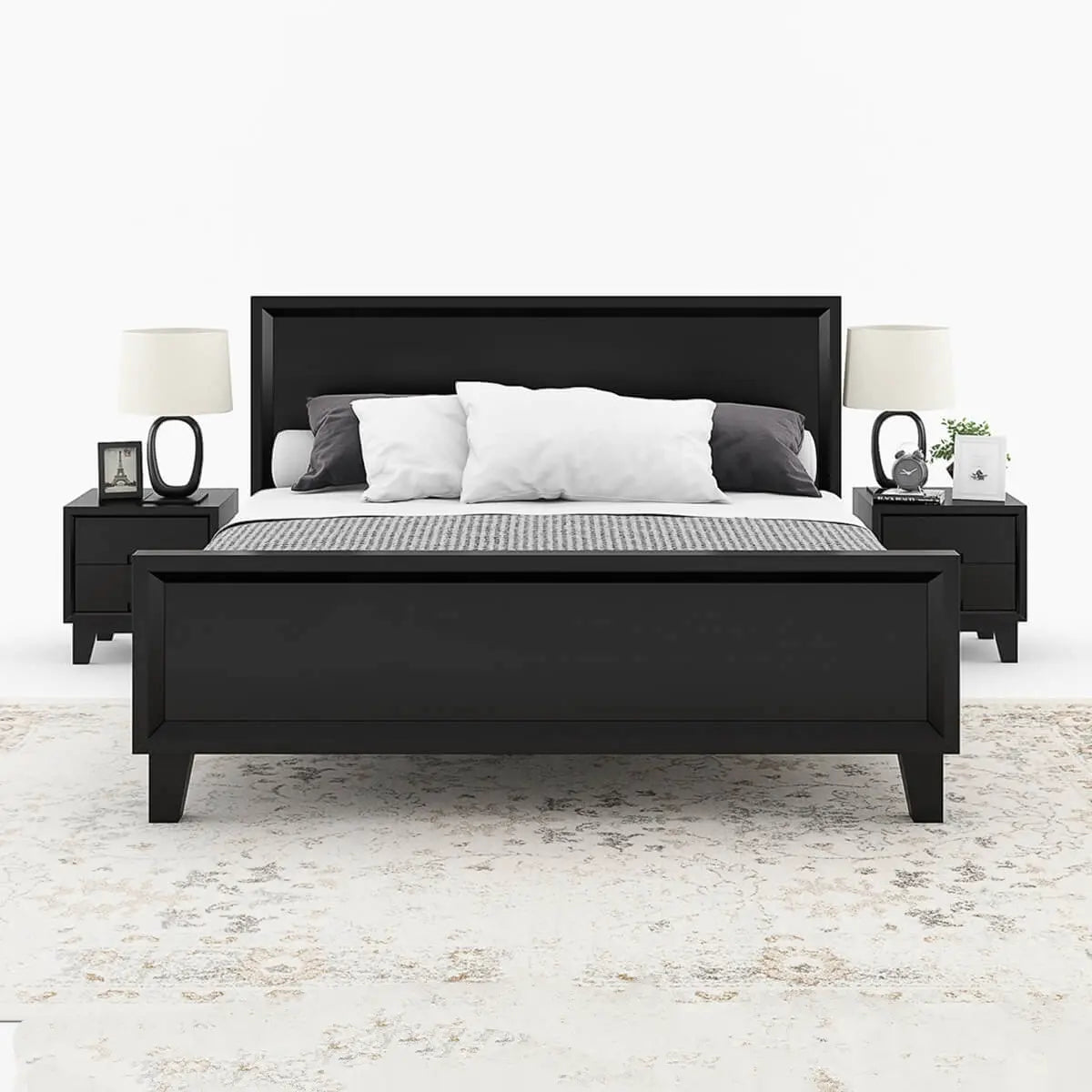 Buy solid wood king bed online in India. Premium wooden king size bed frame with headboard, durable hardwood bedroom furniture.