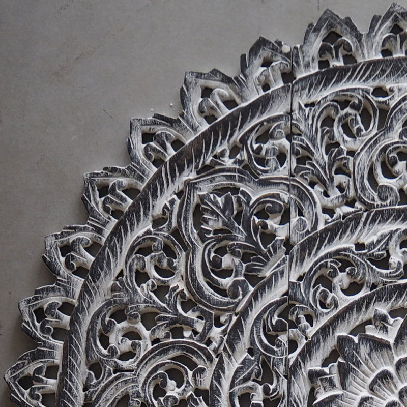 premium carved wooden round wall décor for modern interiors- The Leaf Crafts
