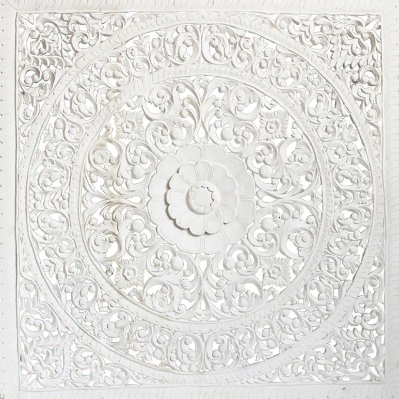 Buy Online carved solid wood headboard for bedroom décor in India