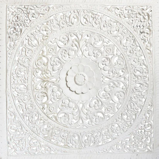 Buy Online carved solid wood headboard for bedroom décor in India